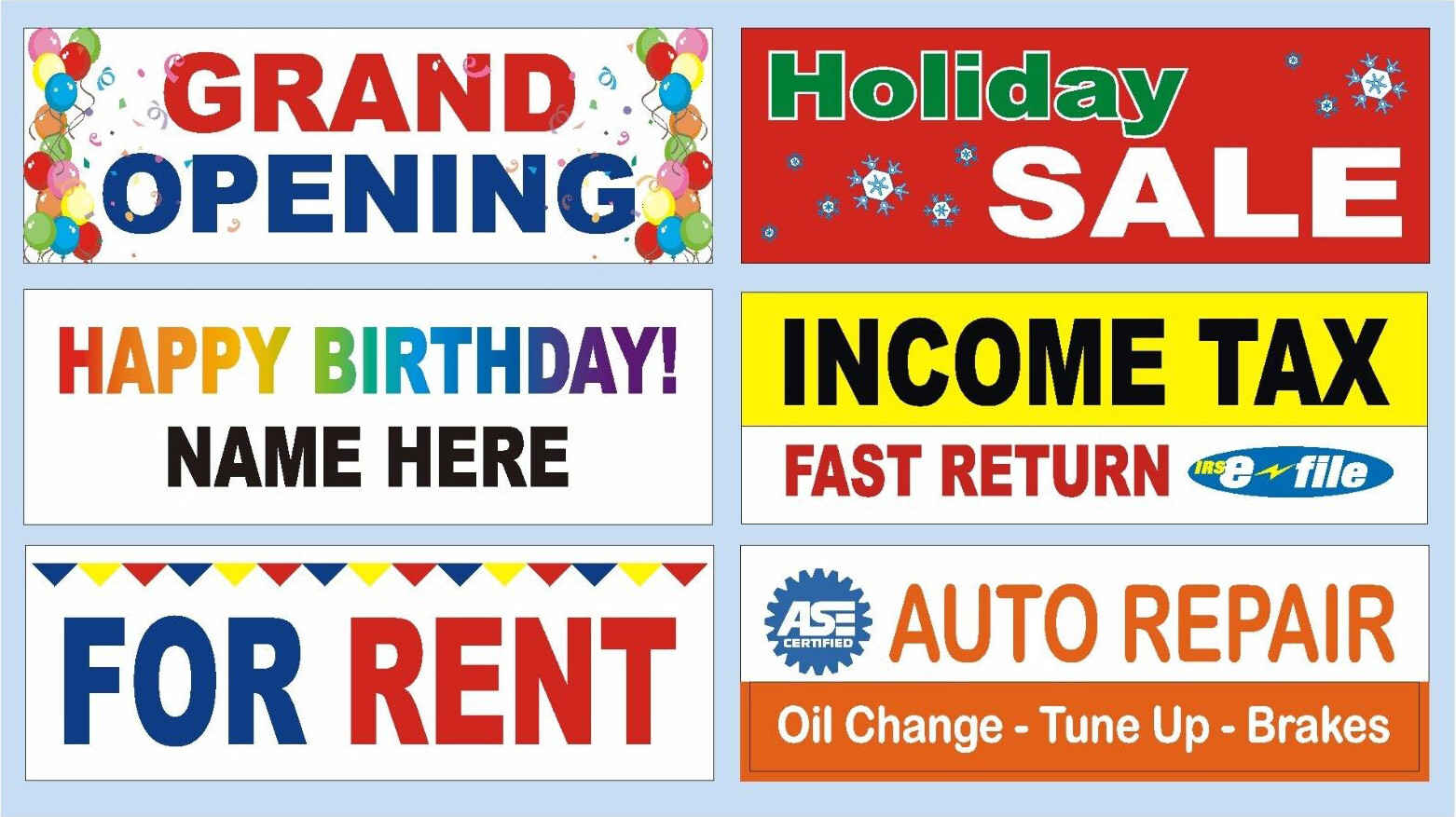 Custom Vinyl Banner, 14oz Premium Coated Vinyl, Full Color, In / Outdoor Sign