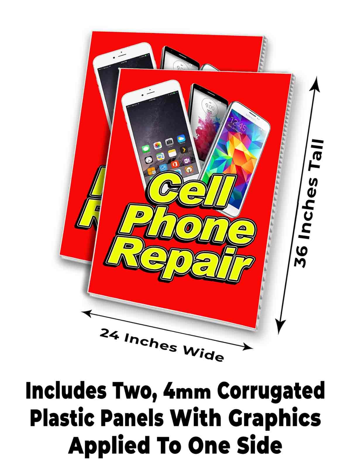 CELL PHONE REPAIR Signicade 24×36 A Frame Sidewalk Sign Double Sided TECHNOLOGY