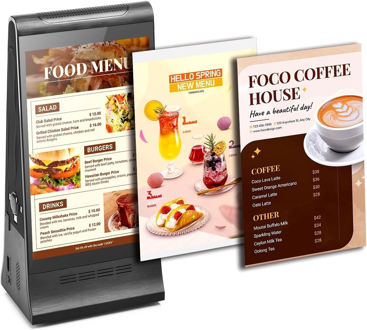 Digital Signage Display for Tabletop Interactive with Double Touch Screen & WIFI