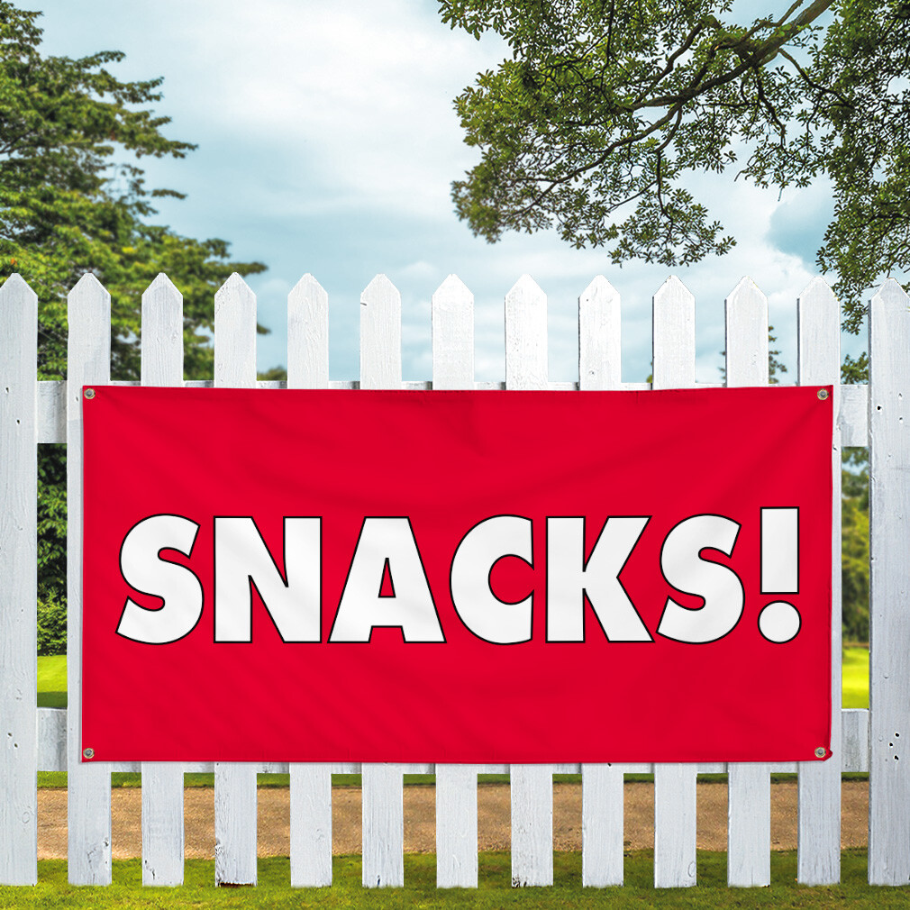 Vinyl Banner Multiple Sizes Snacks Outdoor Advertising Printing A Retail Outdoor