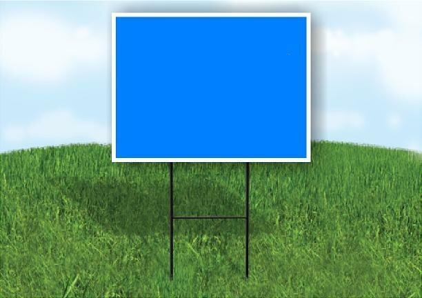BLANK BLUE SIGN Plastic Yard Sign ROAD SIGN with Stand
