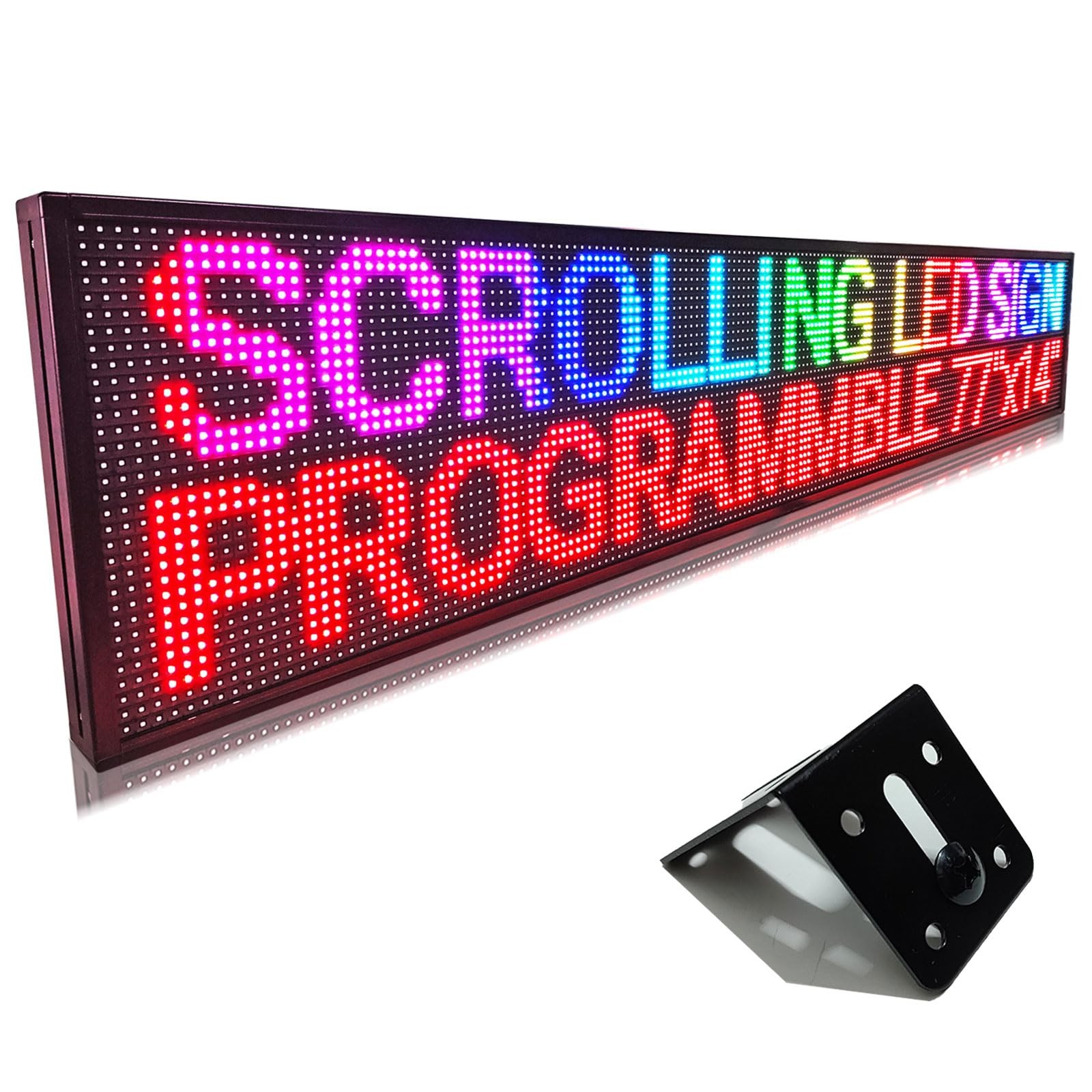 HS ProgrammableLed Sign Digital Scrolling Neon Waterproof Business P10 77’’x14’’