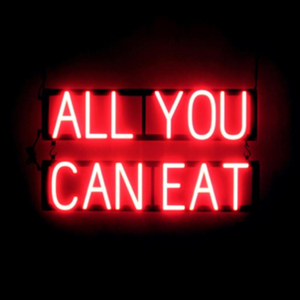 SpellBrite ALL YOU CAN EAT Sign | Neon Sign Look, LED Light | 26.8″ x 15.0″