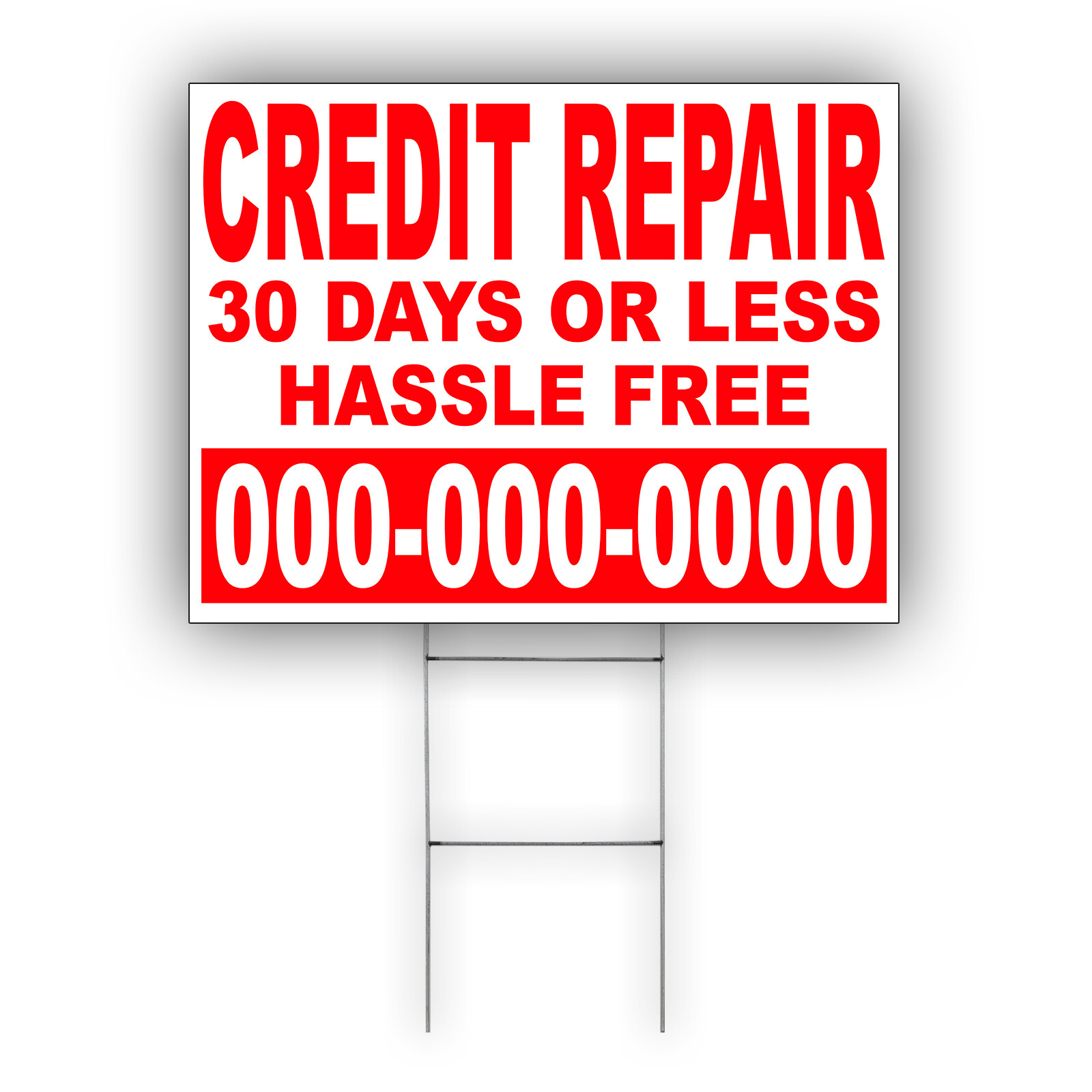 Custom Yard Sign Credit Repair 30 Days Or Less Home Lawn Coroplast Yard Sign