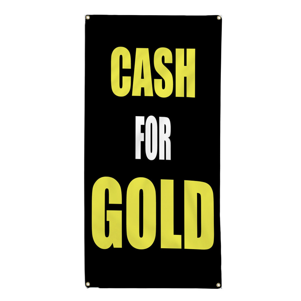 Vertical Vinyl Banner Multiple Sizes Cash for Gold Promotion Business Business
