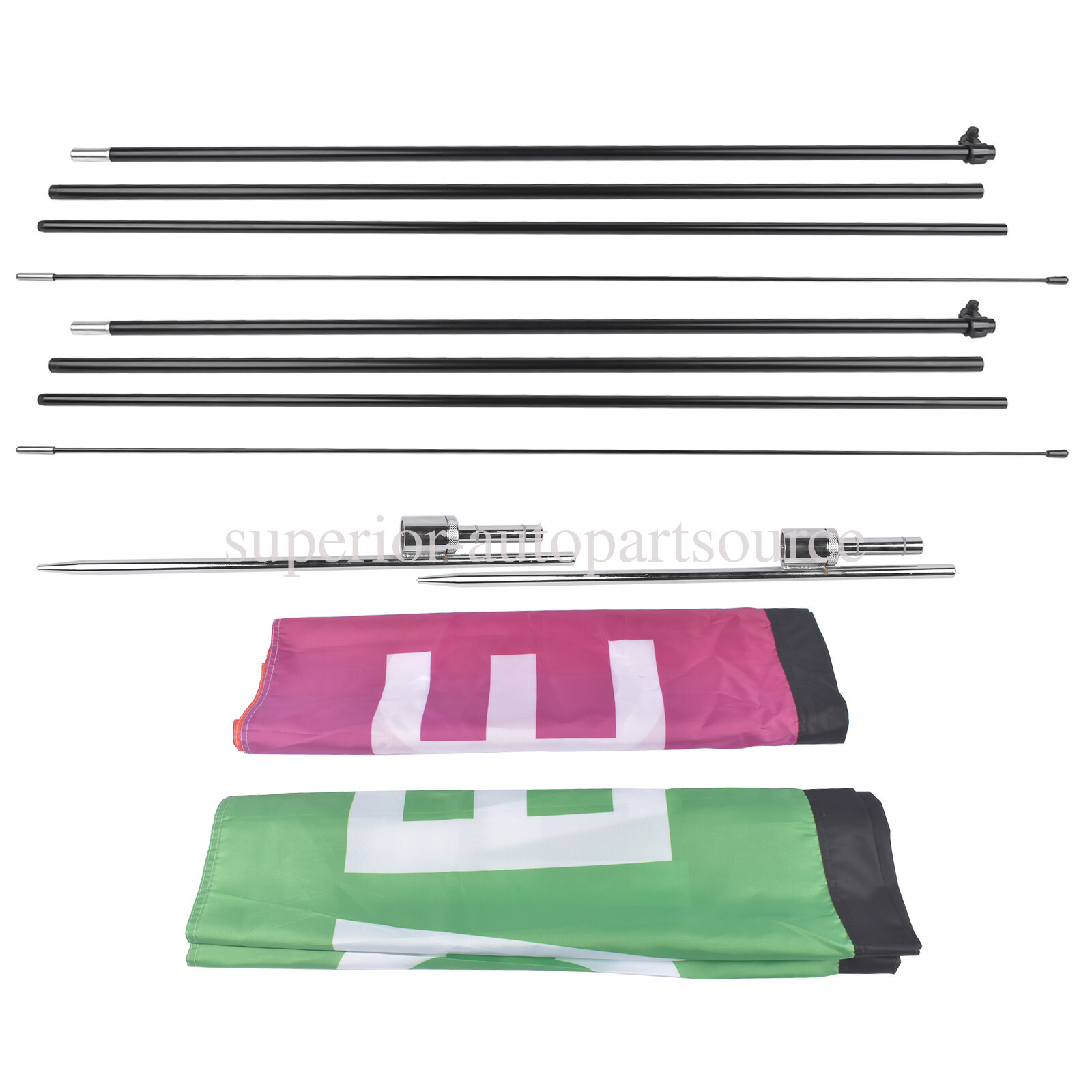 Open Feather Flags w/Pole Kit Durable Stretch Fabric Flag Portable &Convenient