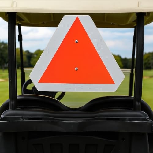 14×16 Inch Glow in Dark SMV Sign – Aluminum, Reflective Tape for Golf Cart, Trac