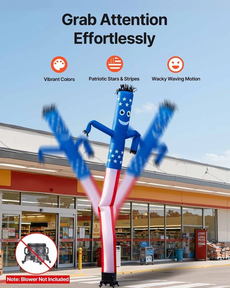 Inflatable Tube Man 20-Feet Wacky Waving Dancing Tube Guy 18 in No Blower