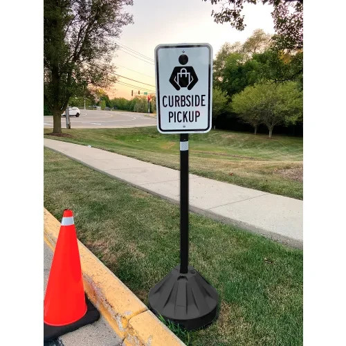 Plasticade Roll-A-Post Portable Sign Base, 18″, Plastic, Black 🔥New🔥