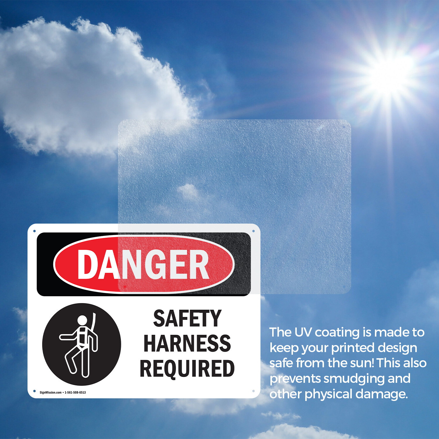(2 Pack) Safety Harness Required OSHA Danger Sign Decal Metal Plastic