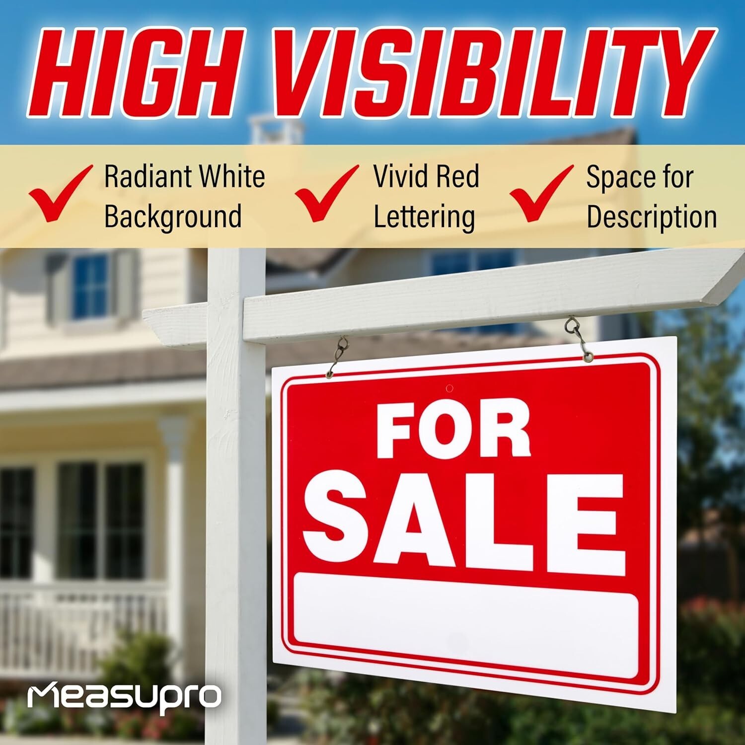 For Sale Signs – 12 Pack – 9 x 12 Inch Weatherproof & Rust Free