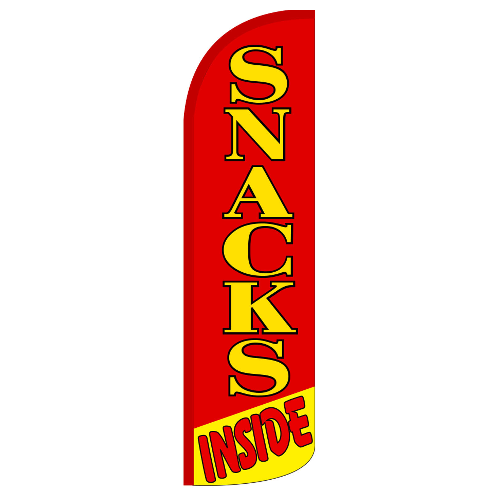 Snacks Inside Red Windless Advertising Sign Feather Flag Only Banner 30% Wider