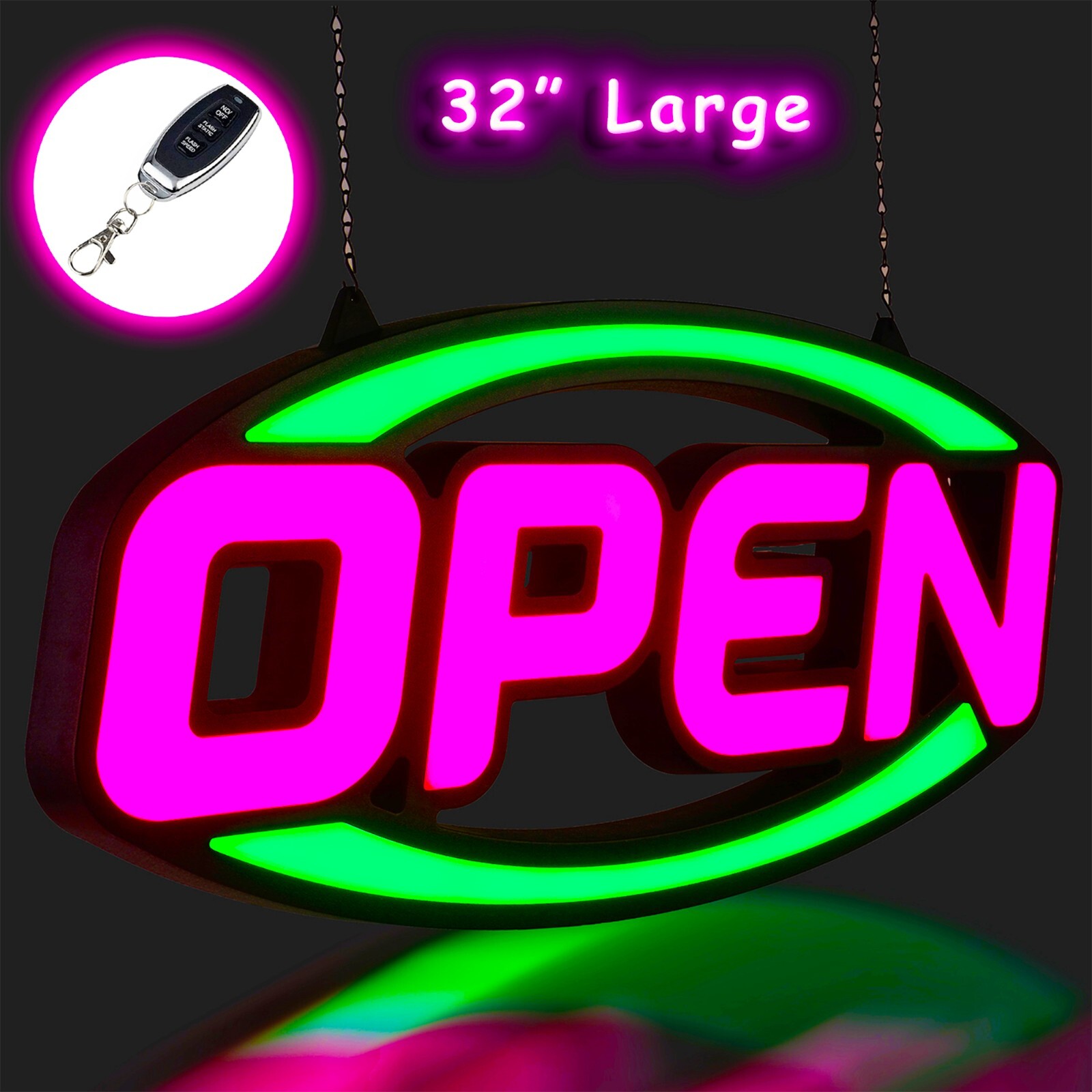 Large LED Neon Open Sign 32″ Light Bright for Restaurant Bar Store Shop Market