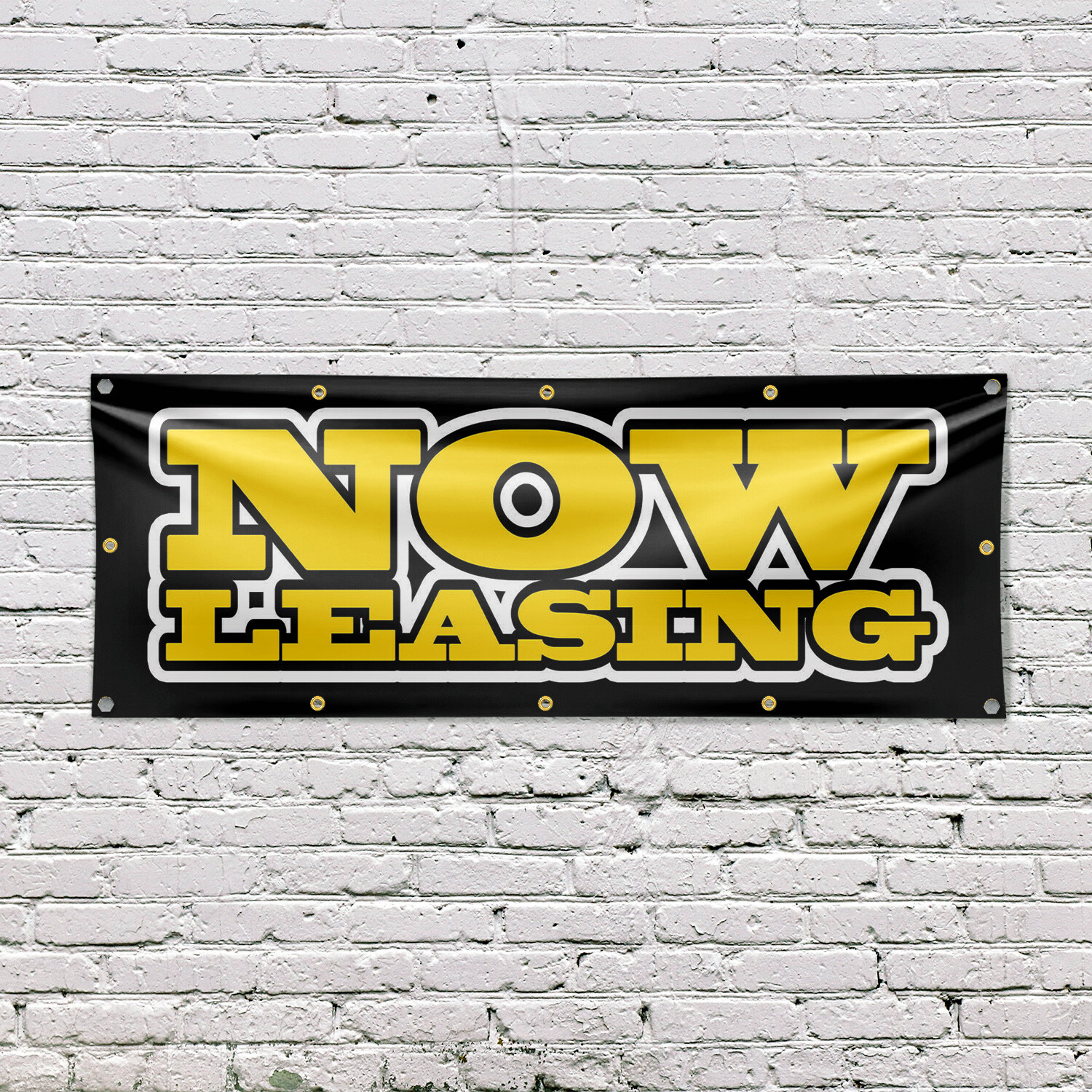 Now Leasing 13 oz Vinyl Banner Sign with Metal Grommets Heavy-Duty Single-Sided