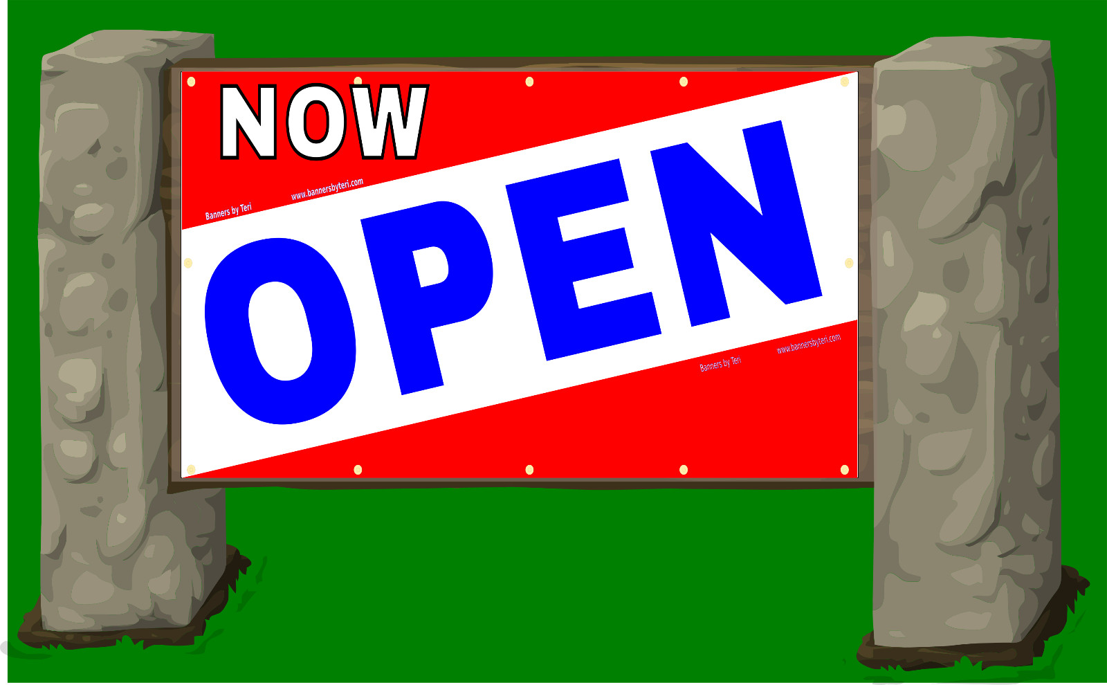 NOW OPEN – Vinyl Banner Signs – Fast Shipping – USA MADE – HIGH QUALITY