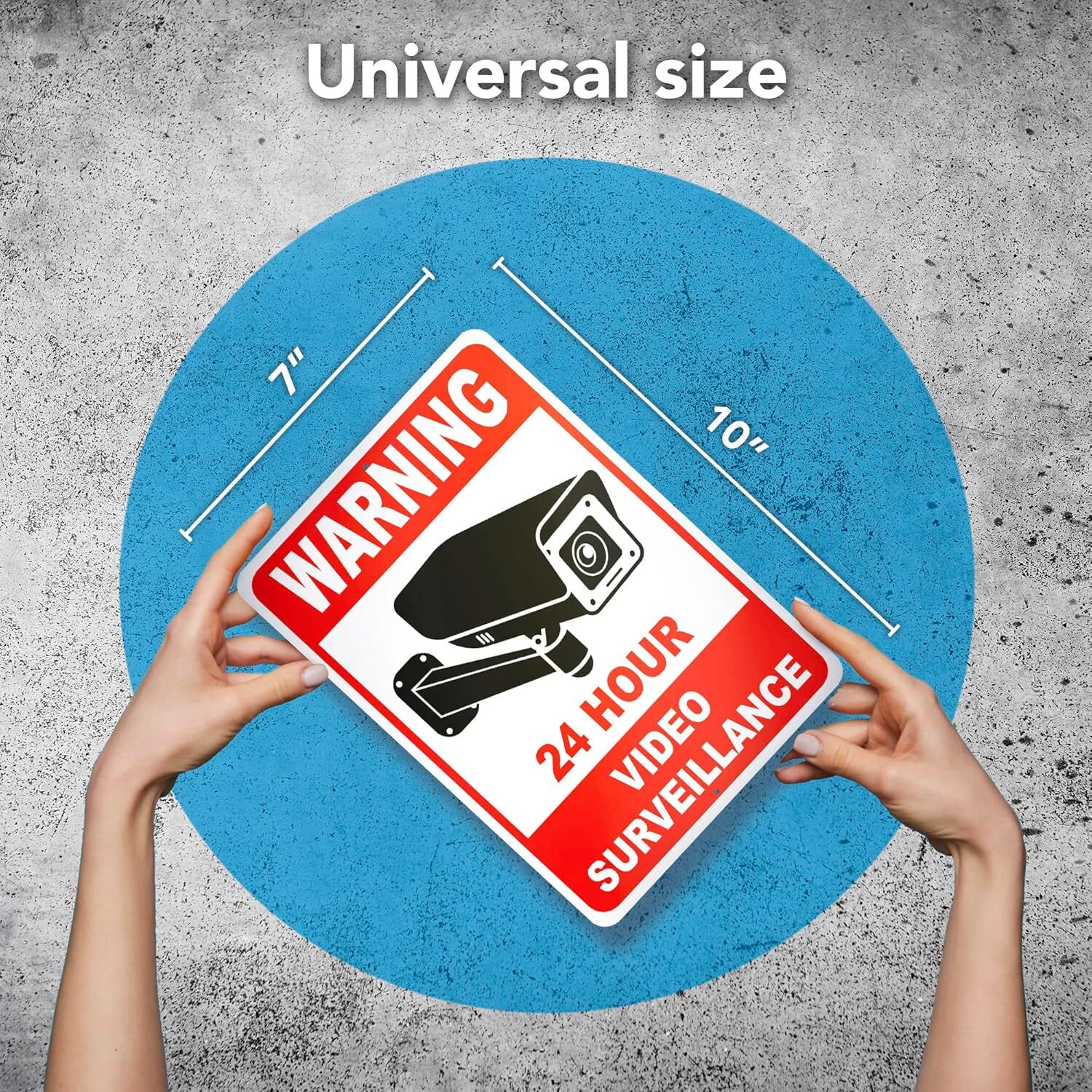 2 PC Video Surveillance Sign – 10×7 Aluminum Smile Your on Camera Signs – 24 …
