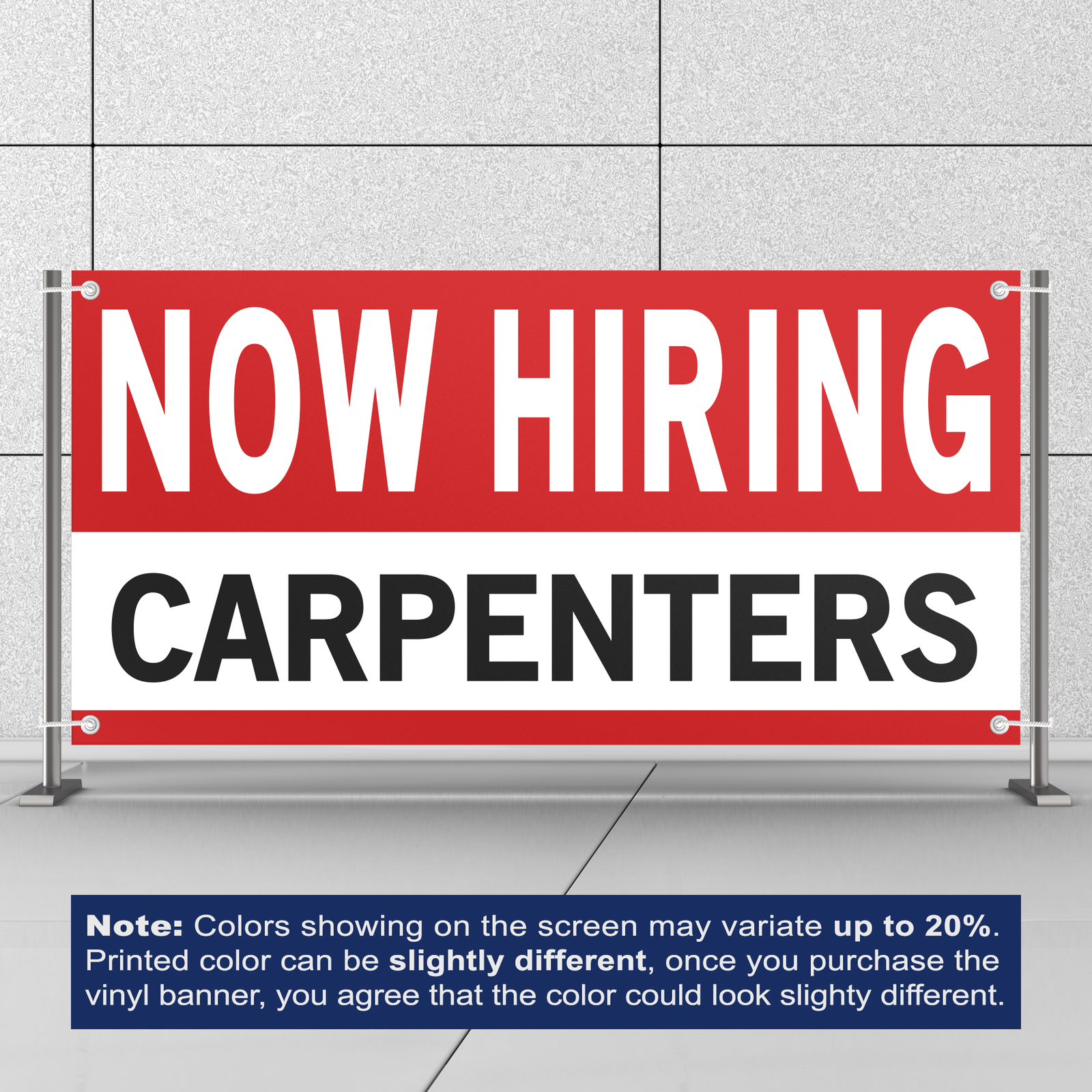 Now Hiring Carpenters 13 oz Heavy Duty Vinyl Banner Jobs Available Help Wanted
