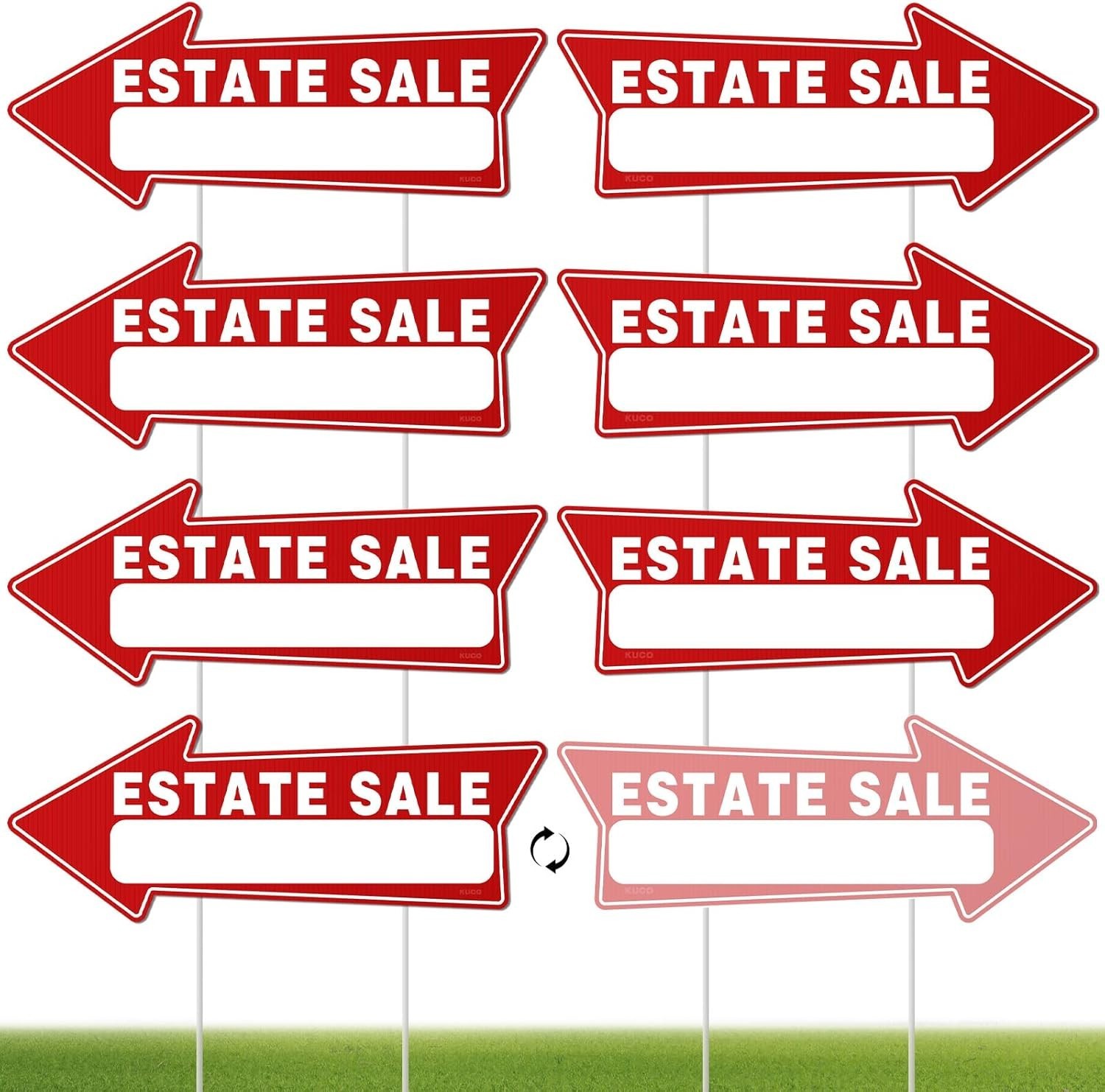 7 PC Yard Sale Signs with Stakes, 17″ X 6″, Double-Sided Yard Sale Arrows Sign w