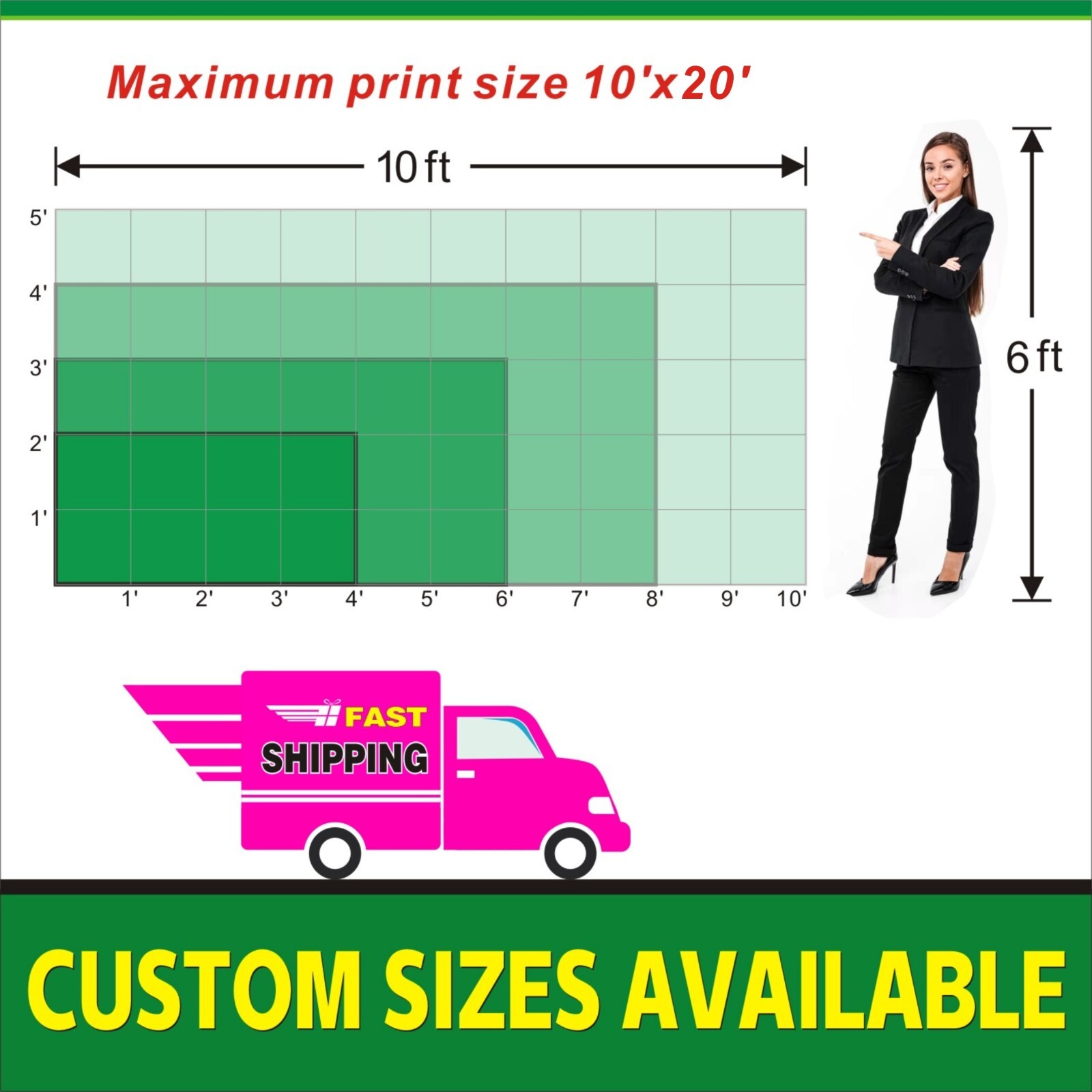 TFEN Custom Personalized Vinyl Banner-Premium 13oz Heavy Duty Semi-Gloss Vinyls