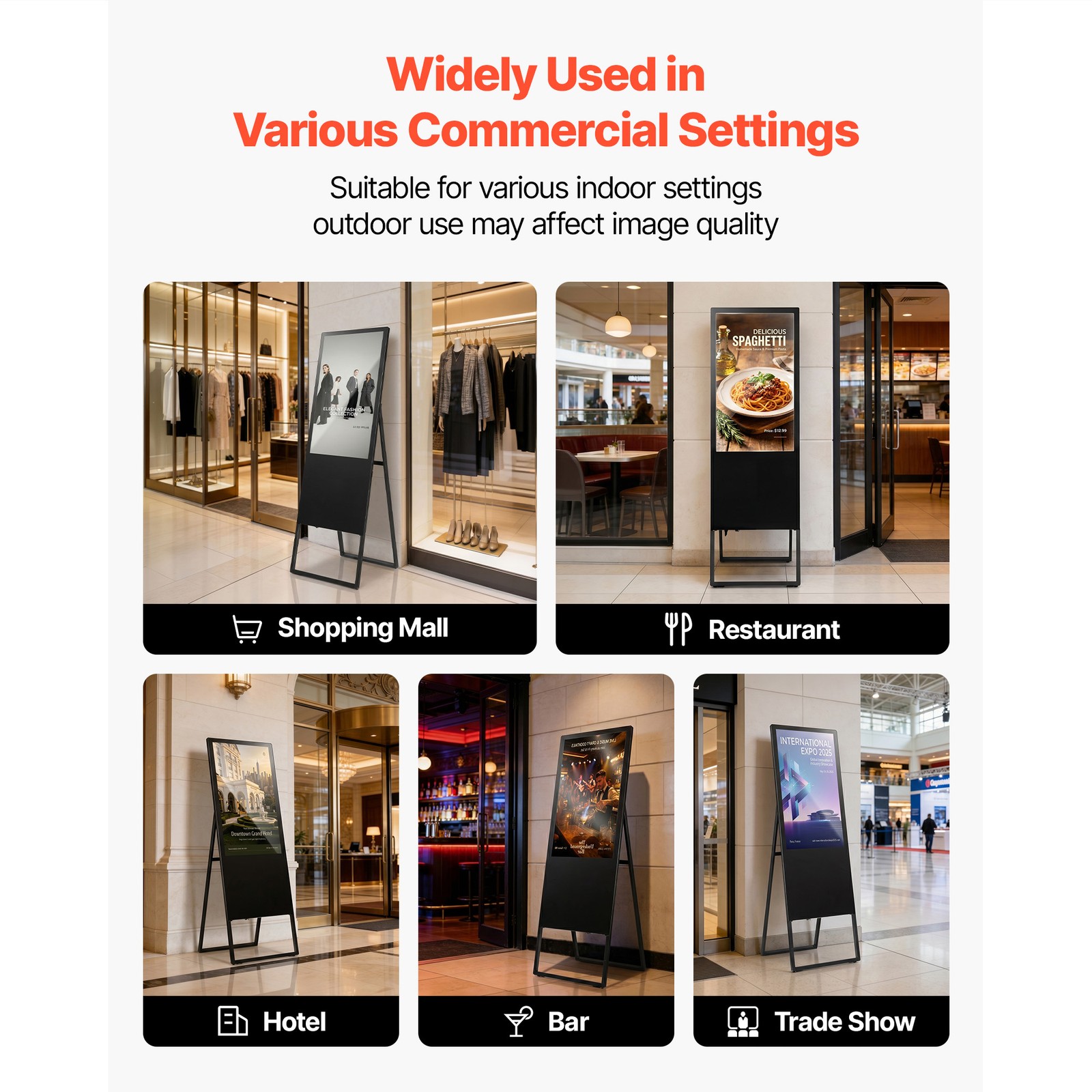 Uimoso 32in Indoor Digital Signage Floor Stand Advertising Display LCD Screen