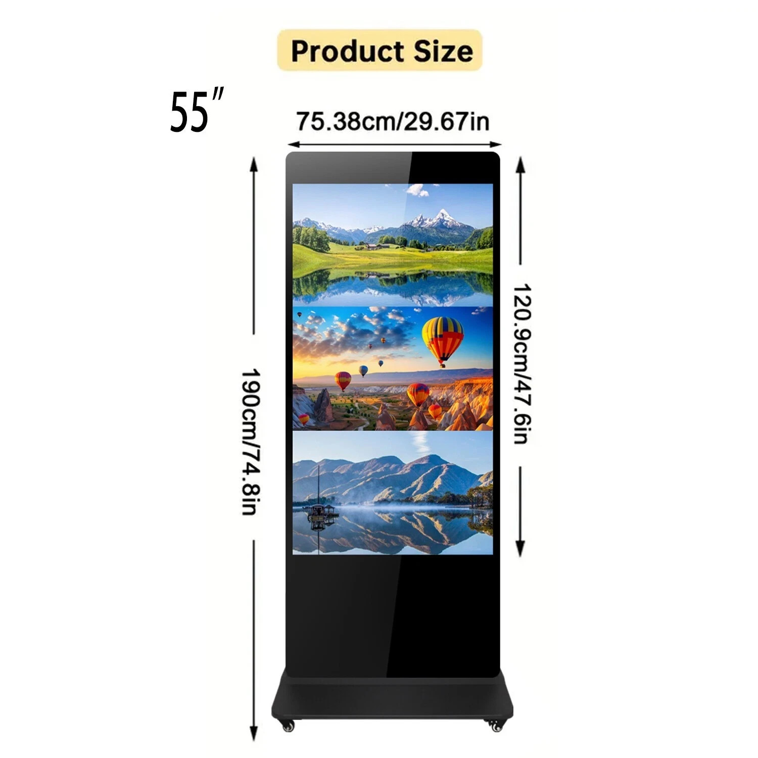 55 in Digital Signage Displays Floor Standing Digital Signage Kiosk Touch Screen