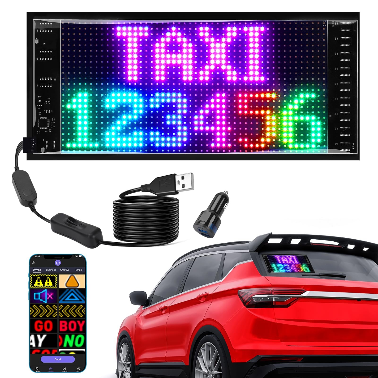 Programmable Led Sign, Double Line Digital Led Message Board, Smart Light Str…