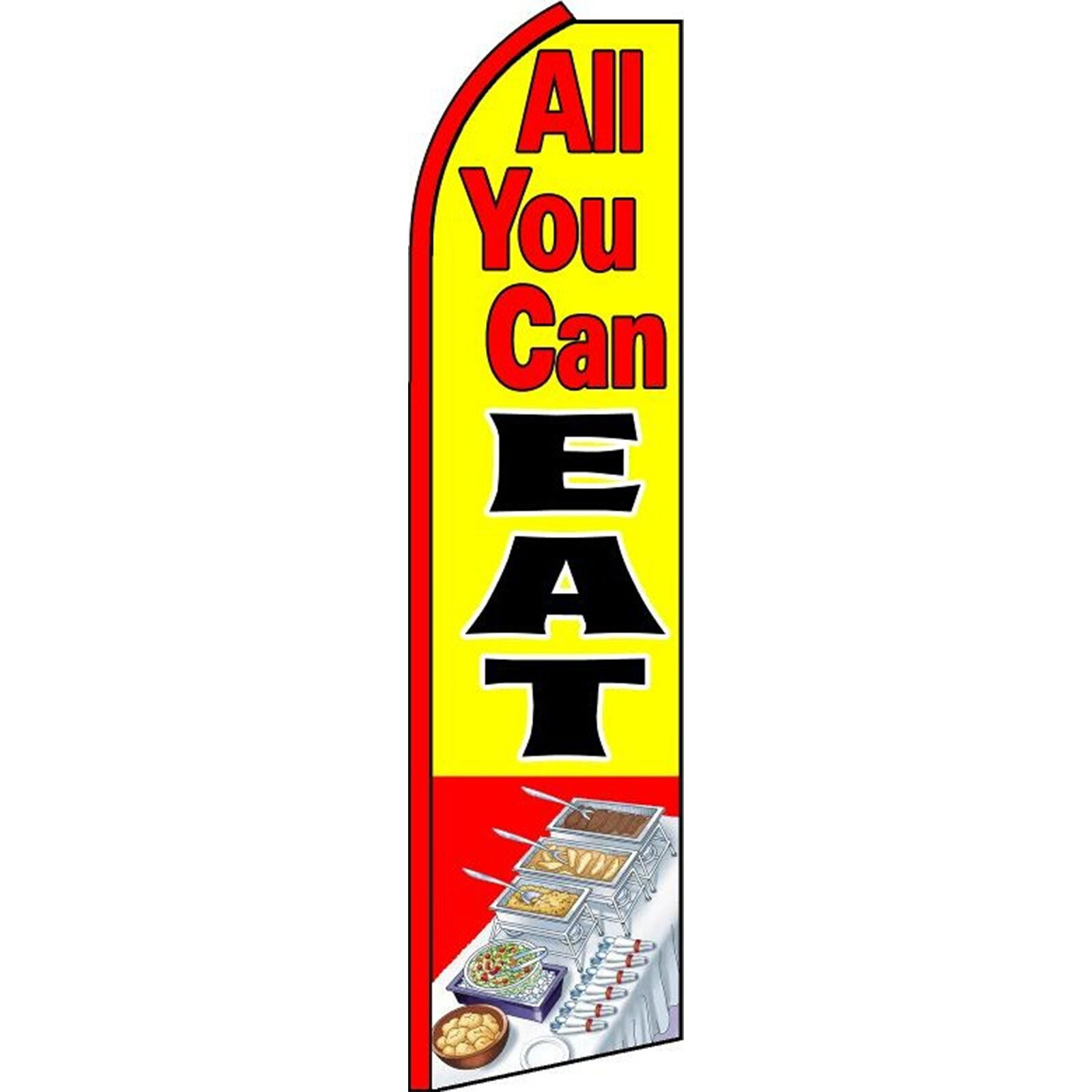 All You Can Eat 2 1/2 ft X 11 1/2 ft Windless Flag