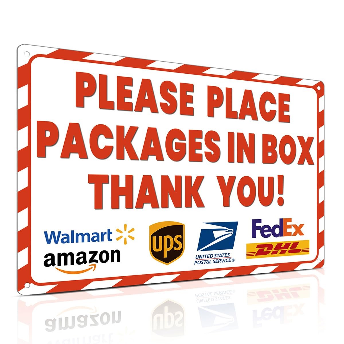 Package Delivery Sign 8×12″, Please Place Packages in Box Thank You!
