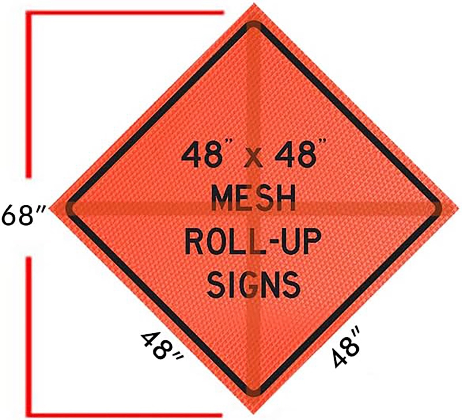 OrangeGear® 48″ x 48″ Custom Mesh Traffic Sign & Cross Ribs