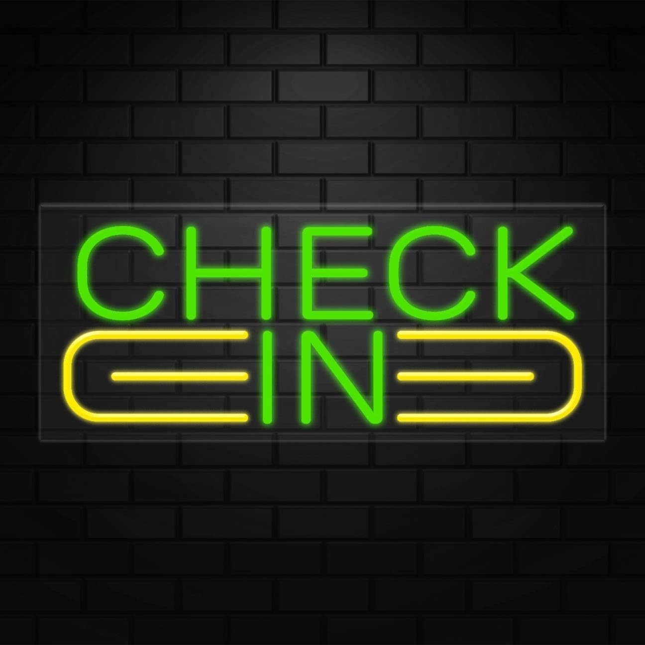 Check In Sign for Business Displays | LED Flex Neon | 32″W x 13″H x 1″D