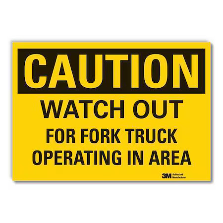 Lyle Lcu3-0391-Ed_14X10 Caution Sign, 10 In H, 14 In W, Non-Pvc Polymer,