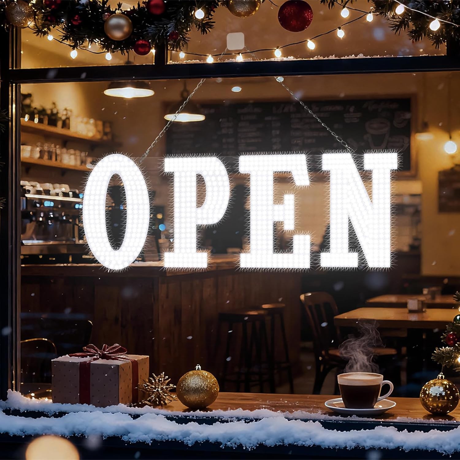 40″ x 14″ Large LED Open Sign with Remote Control High Bright Visibility