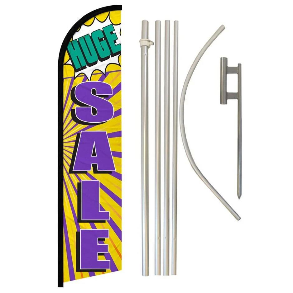 Huge Sale Windless Advertising Banner Flag & Pole Kit