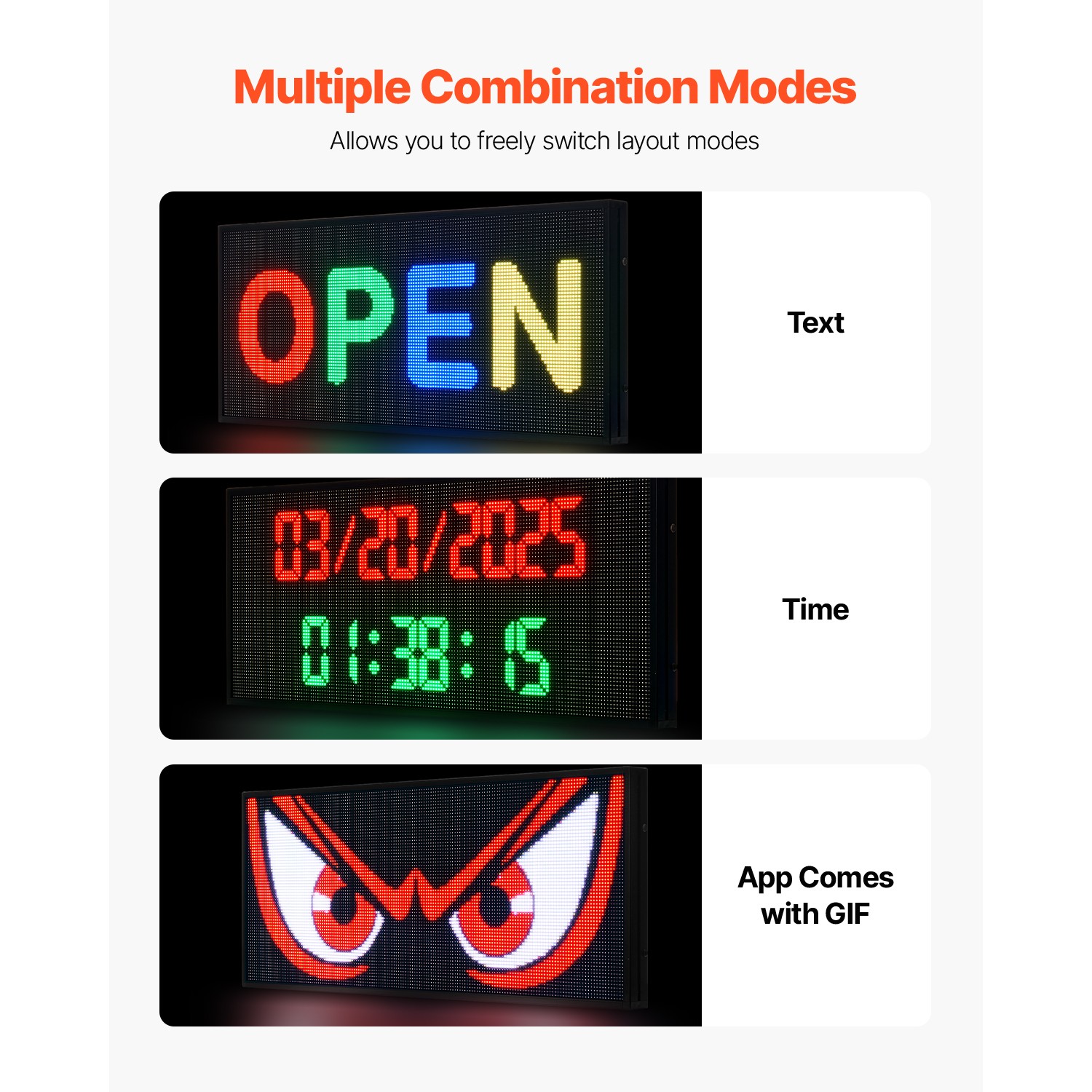 VEVOR 40×16″ LED Sign Scrolling Message Display Board P6 Full Color Programmable