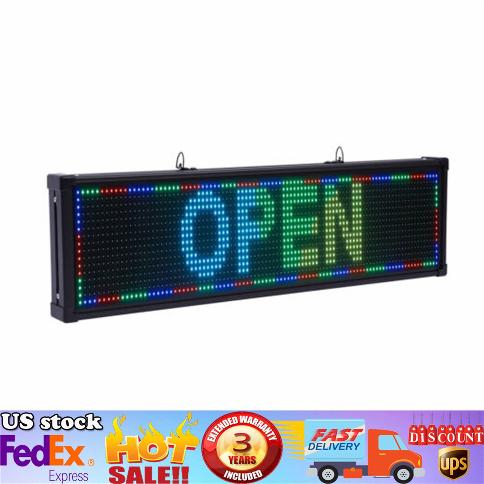 LED Scrolling Sign 26″*8″ Message Board Full Color RGB Programmable Sign