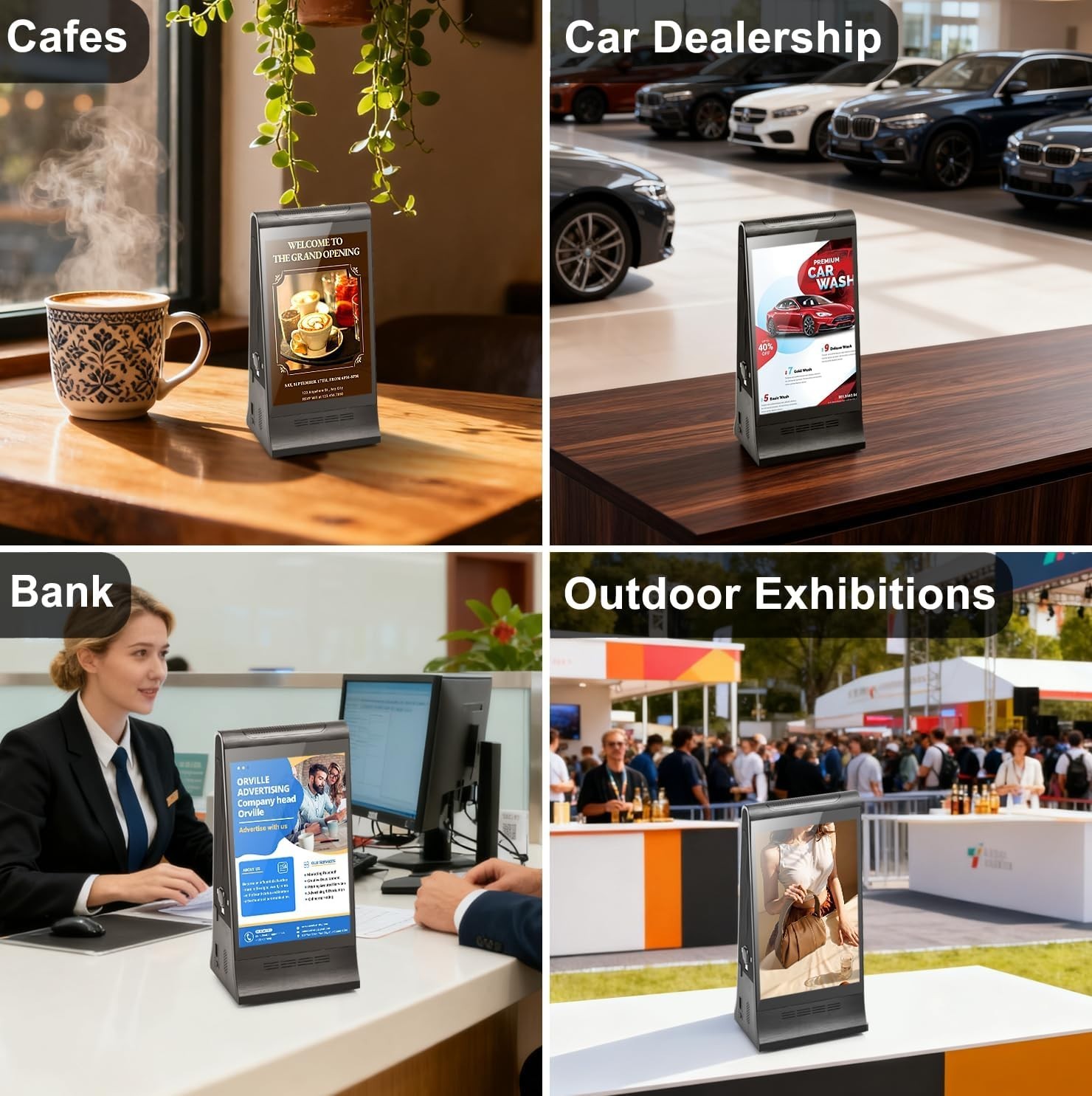 Digital Signage Display for Tabletop Interactive with Double Touch Screen & WIFI