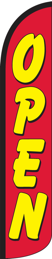 Open Red/Yellow Windless Full Sleeve Swooper Flag Feather Banner