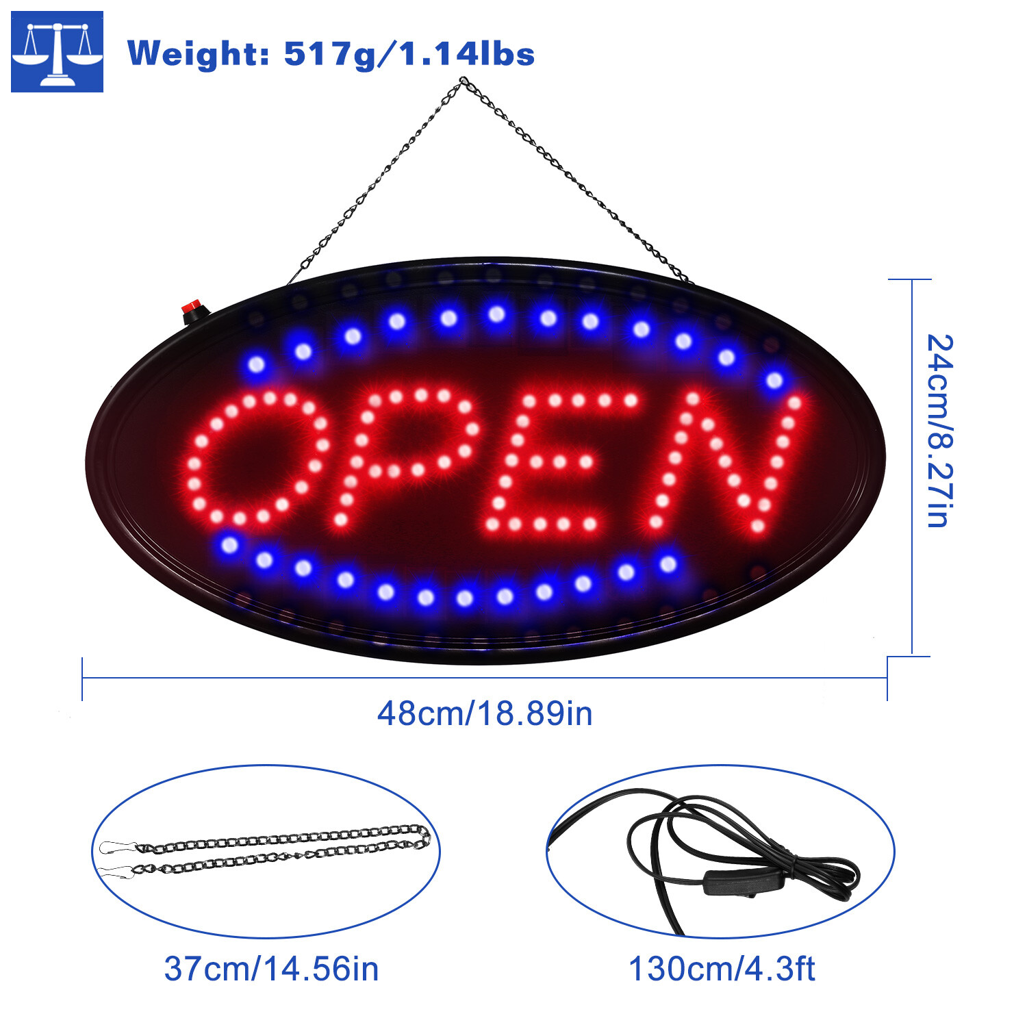 LED Open Sign Business Open Sign Advertisement Board for Business/Shop/Bar/Hotel