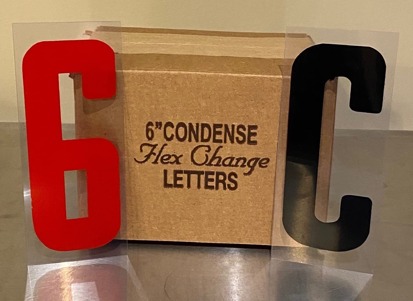 Changeable Outdoor Sign Flexible Letters – Condensed Style – 6″ on 6-7/8″ Black
