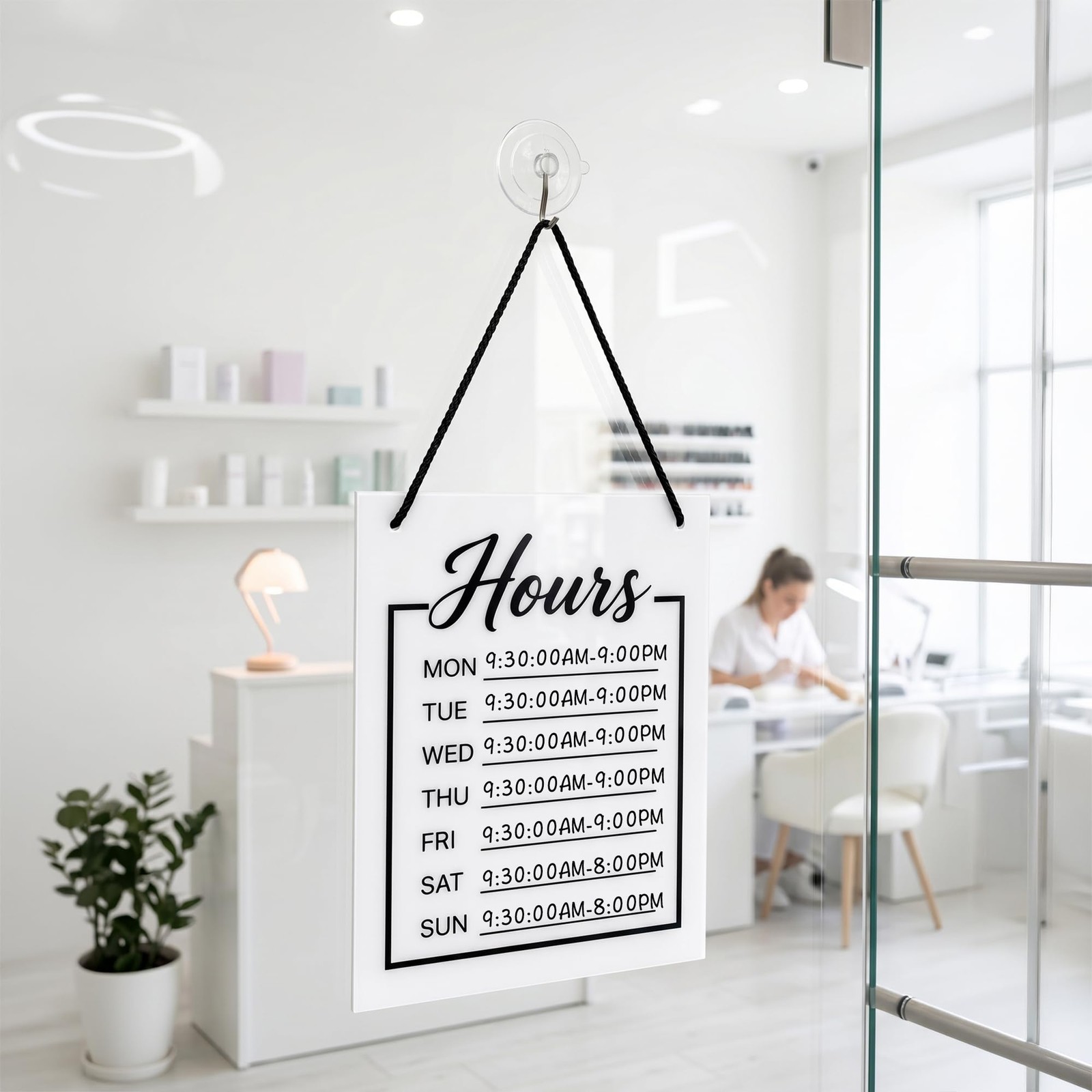 EliteSign Business Hours Sign Customizable, Dry Erase Store Hours Sign with R…