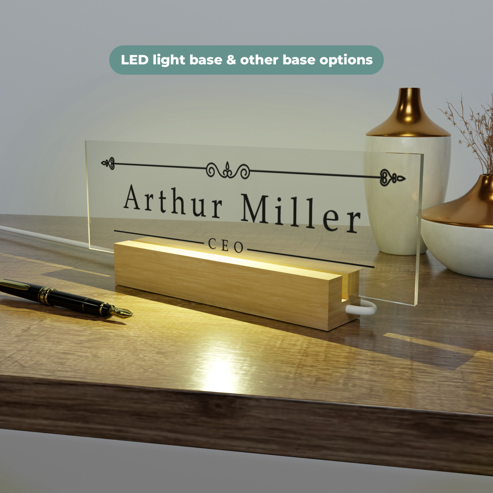 Acrylic Desk Name Plate Personalized I Custom Acrylic Sign I Name Plate for Desk