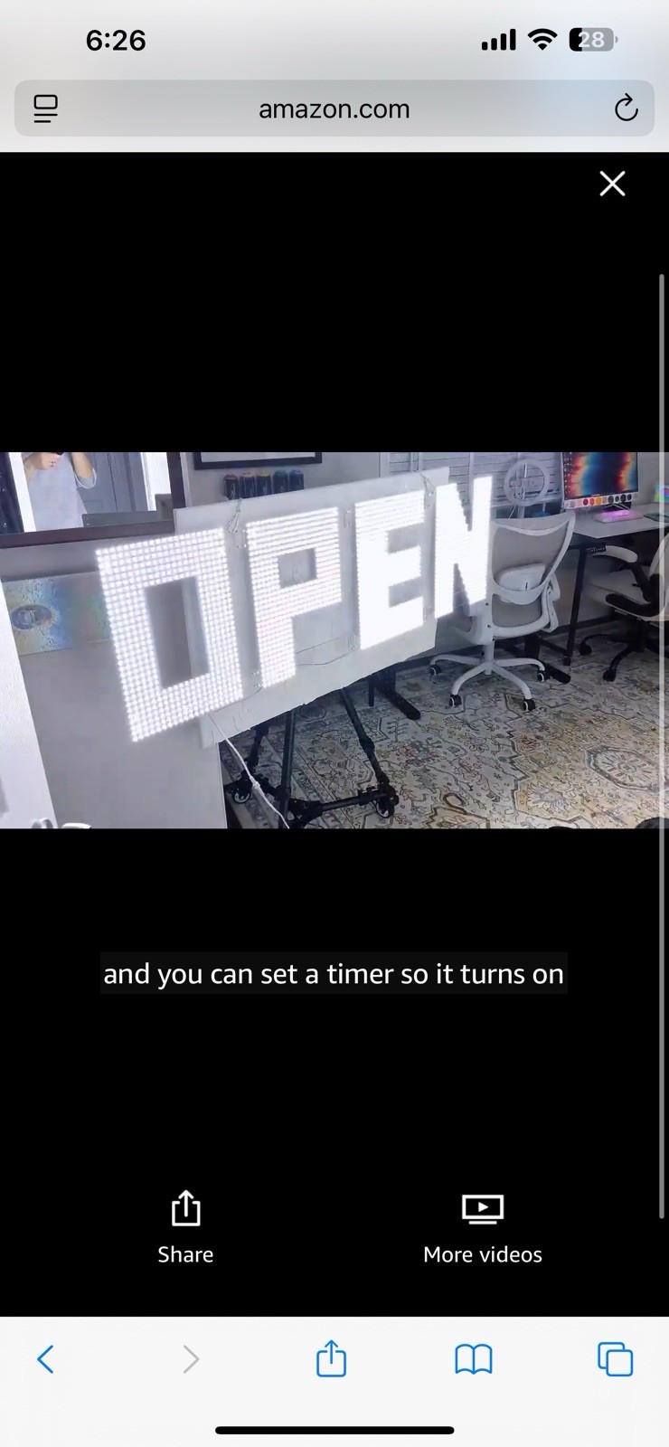 50″x17″ Large LED Open Sign with Remote and Bluetooth App, Super Bright
