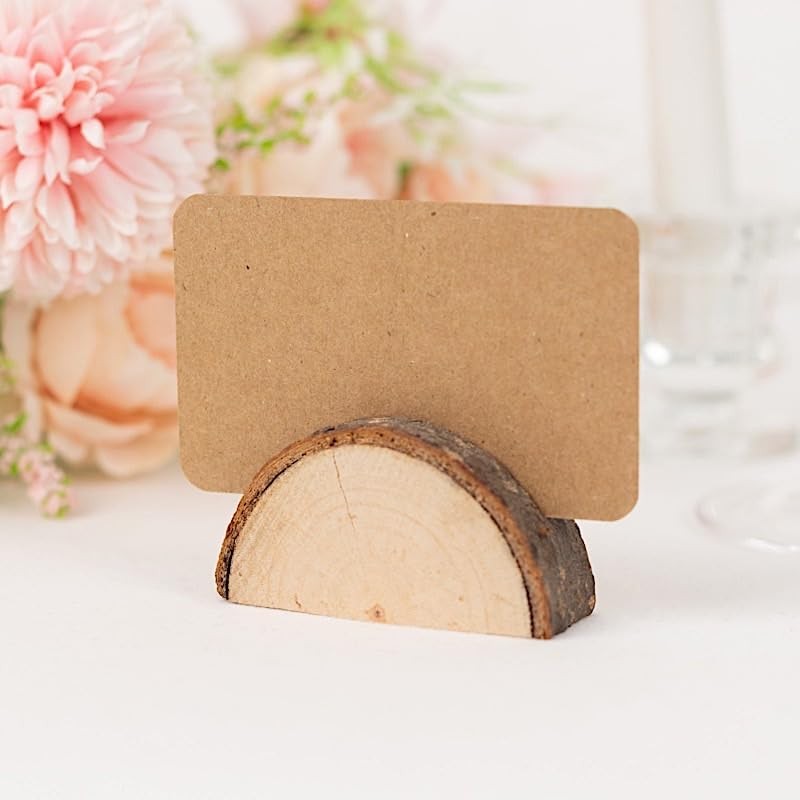 10 Natural 2.5 in Semicircle Wood Table Sign Holders Place 2.5″,