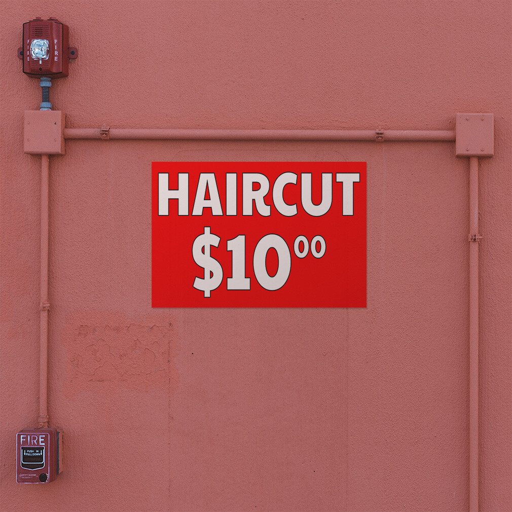 Decal Stickers Haircut $10 Outdoor Advertising Printing Vinyl Store Sign Label