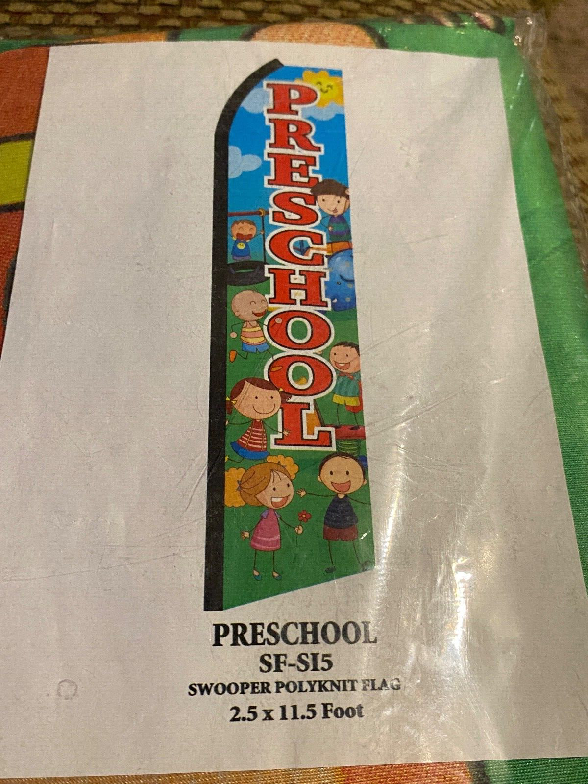 Pre School Swooper Flutter Feather Flag | 2.5ft W x 11.5ft Tall