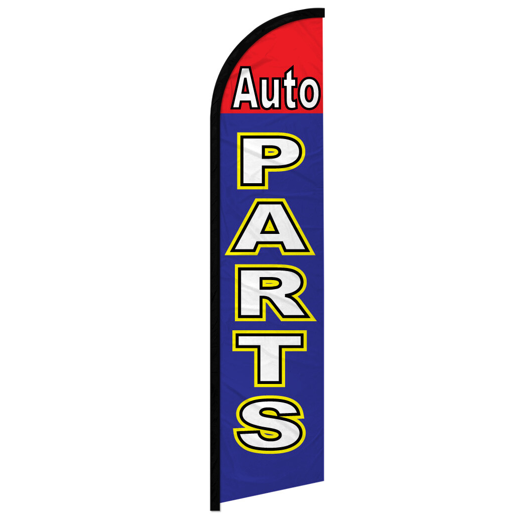 Auto Parts Windless Advertising Swooper Flag Automotive Red/Blue