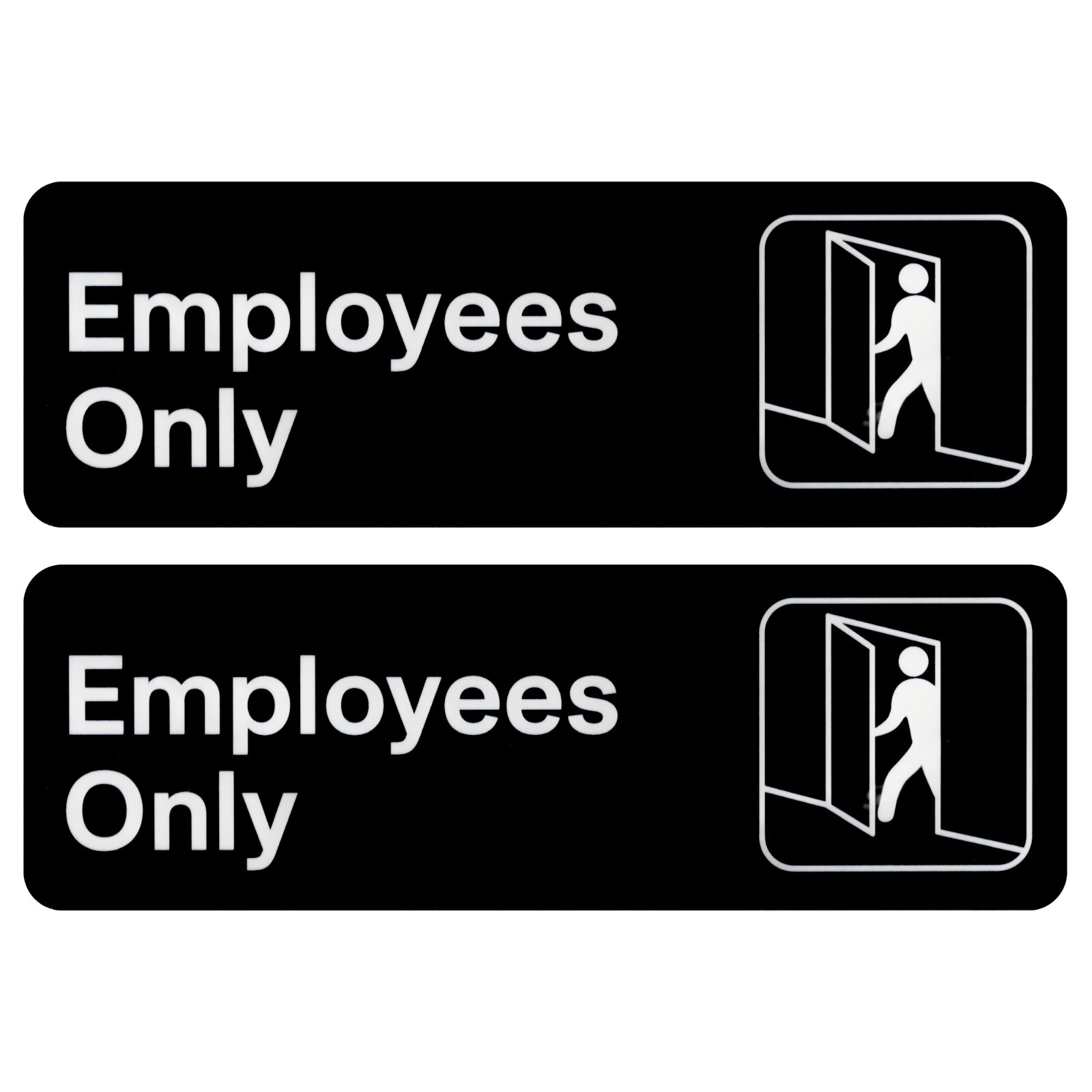Employees Only Sign 3 by 9 for Office, Restaurant, Warehouse, Store 2-Pack