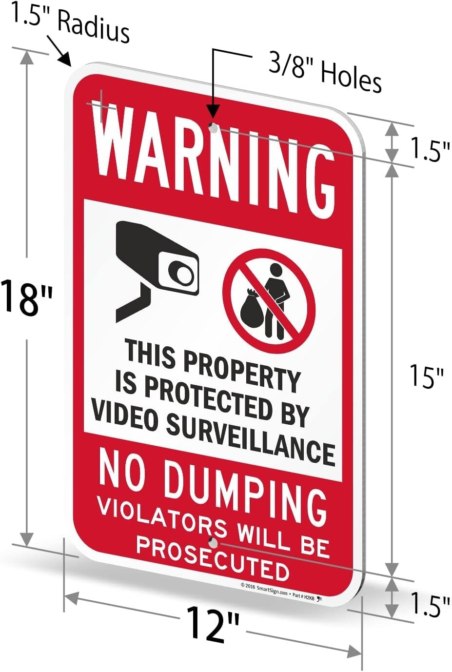 SmartSign Basics 18″ x 12″ Warning – Property Protected By Video Surveillance