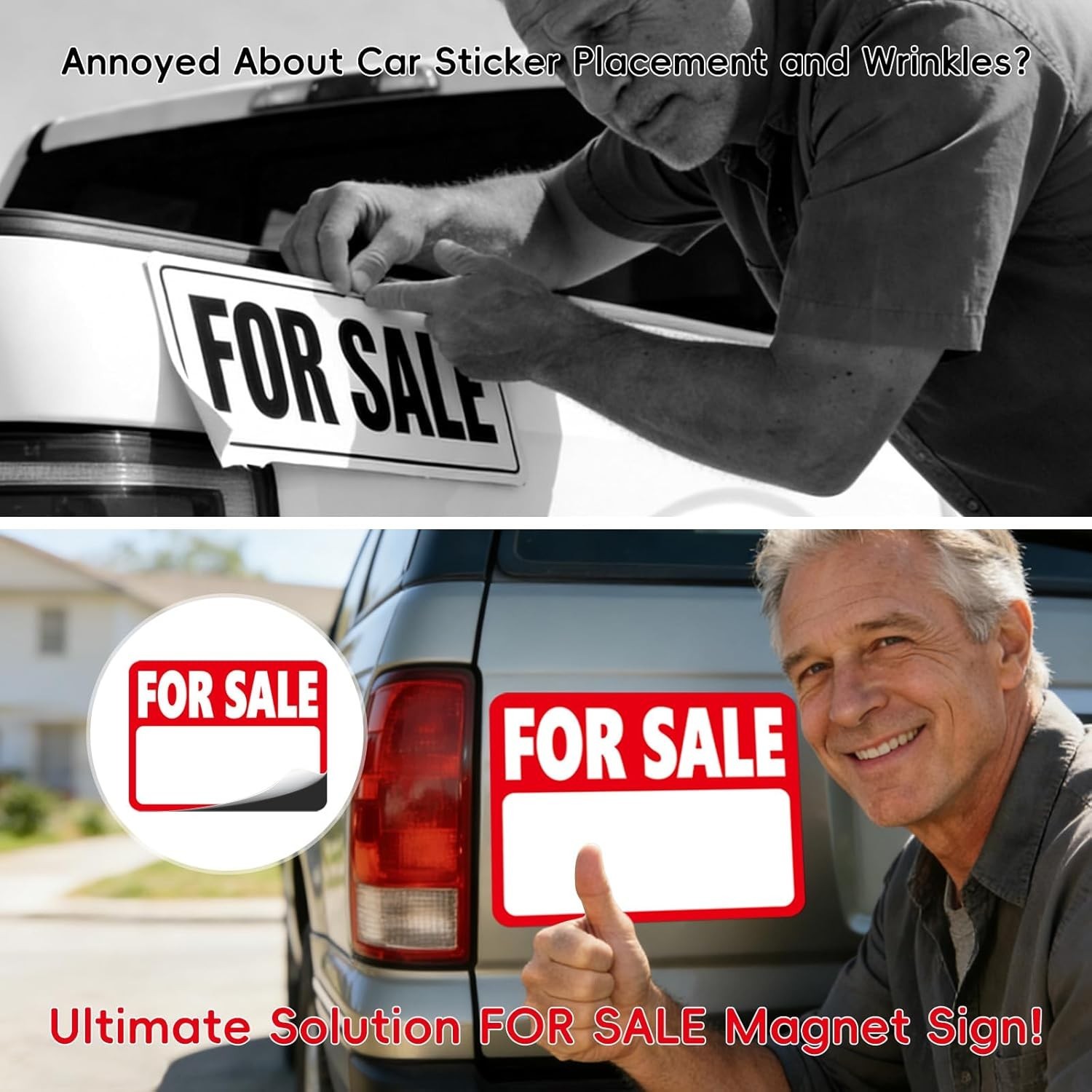 2 Pcs Magnetic for SALE Signs for Vehicles, for SALE Sign Car, Magnet Signs for