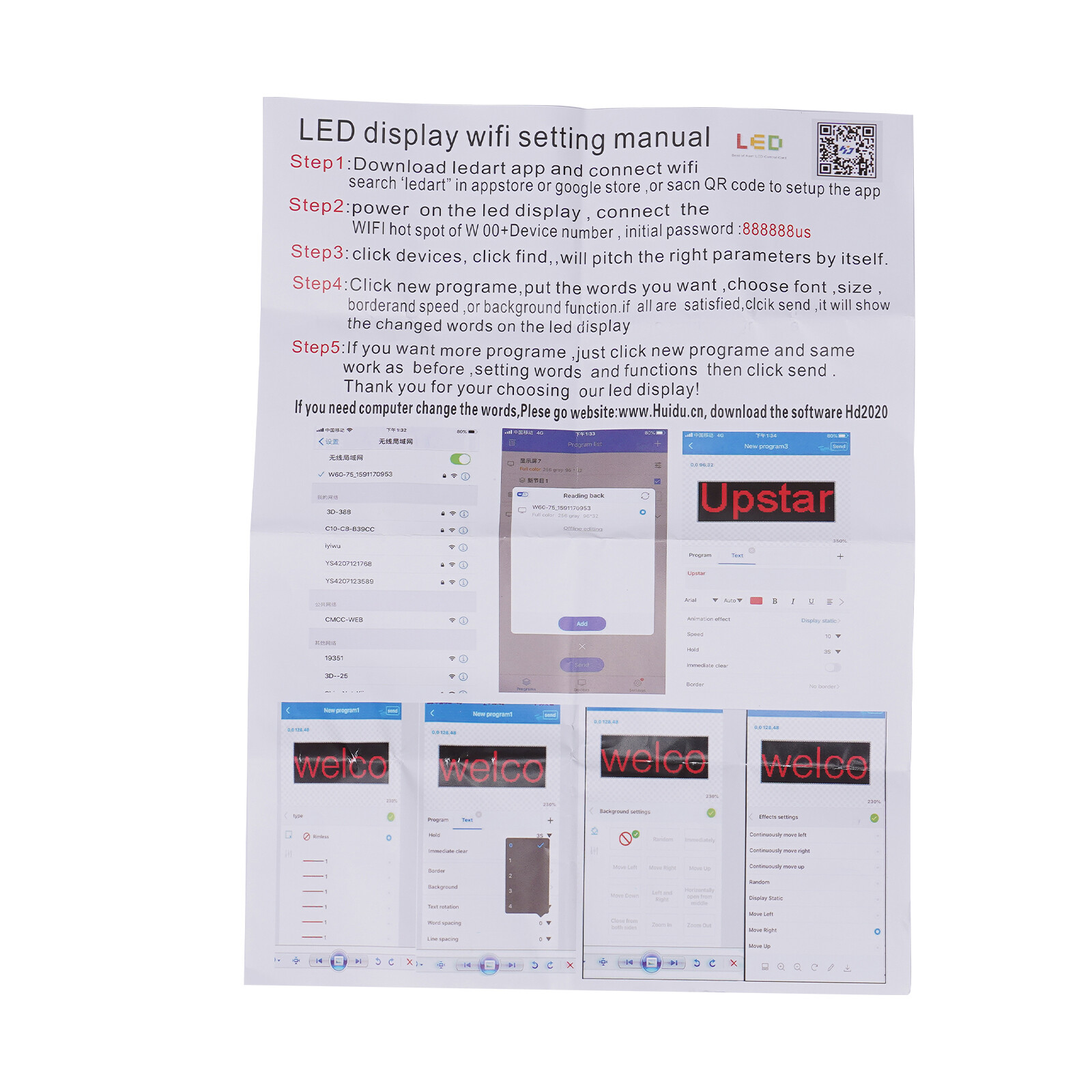 LED Scrolling Sign 26″*8″ Message Board Full Color RGB Programmable Sign